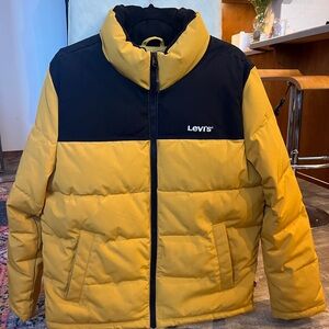 Levi’s retro yellow puffer jacket.m